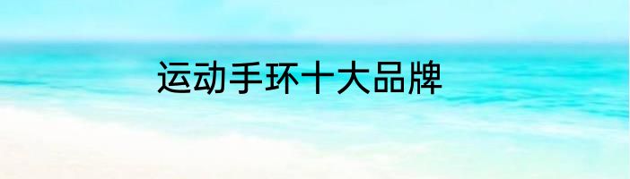 运动手环十大品牌