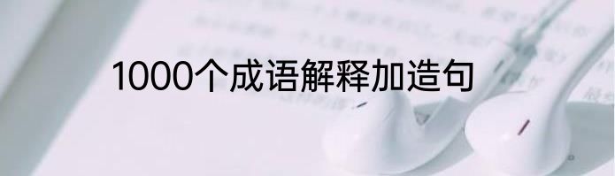 1000个成语解释加造句