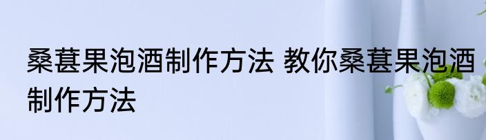 桑葚果泡酒制作方法 教你桑葚果泡酒制作方法