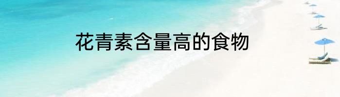 花青素含量高的食物