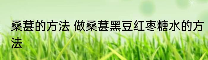 桑葚的方法 做桑葚黑豆红枣糖水的方法