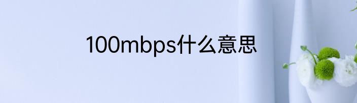 100mbps什么意思