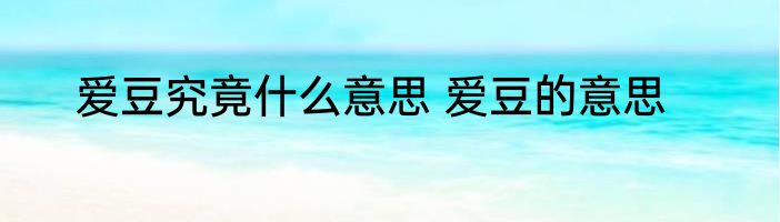 爱豆究竟什么意思 爱豆的意思