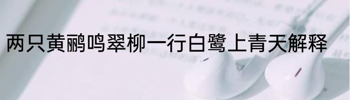 两只黄鹂鸣翠柳一行白鹭上青天解释