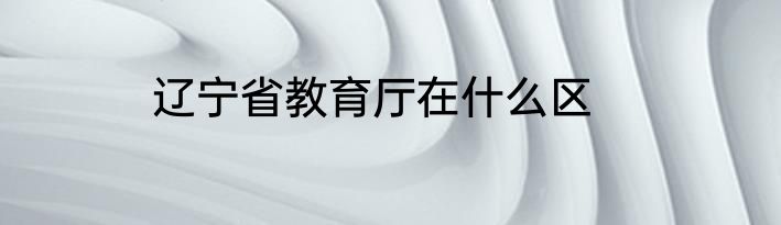 辽宁省教育厅在什么区
