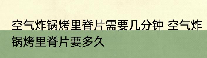 空气炸锅烤里脊片需要几分钟 空气炸锅烤里脊片要多久