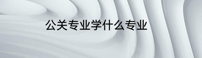 公关专业学什么专业
