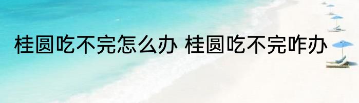 桂圆吃不完怎么办 桂圆吃不完咋办