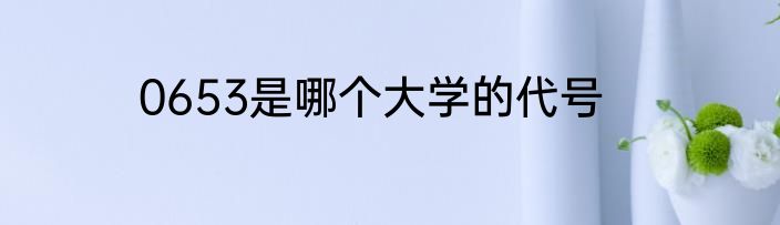 0653是哪个大学的代号