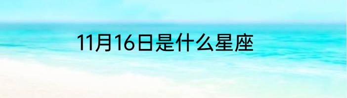 11月16日是什么星座