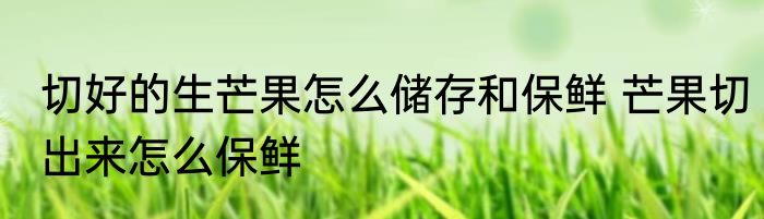 切好的生芒果怎么储存和保鲜 芒果切出来怎么保鲜