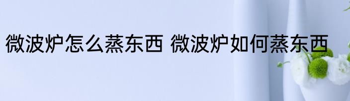 微波炉怎么蒸东西 微波炉如何蒸东西