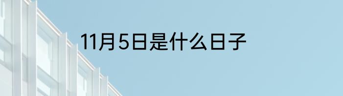 11月5日是什么日子