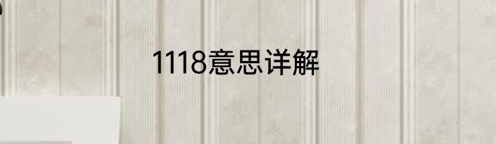 1118意思详解