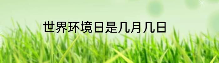 世界环境日是几月几日