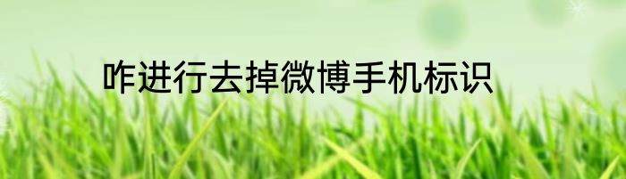 咋进行去掉微博手机标识