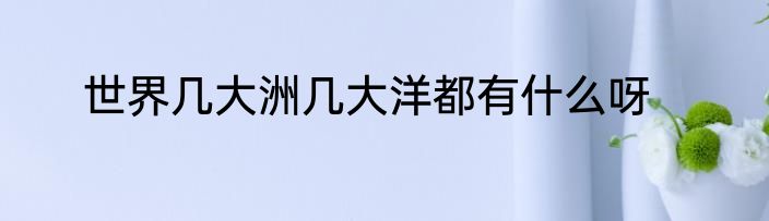 世界几大洲几大洋都有什么呀