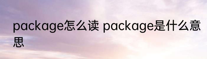 package怎么读 package是什么意思