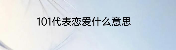 101代表恋爱什么意思