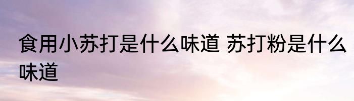 食用小苏打是什么味道 苏打粉是什么味道
