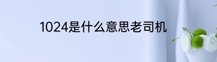 1024是什么意思老司机