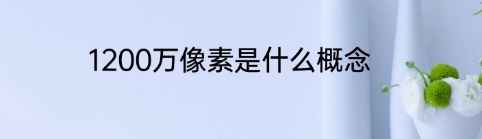 1200万像素是什么概念