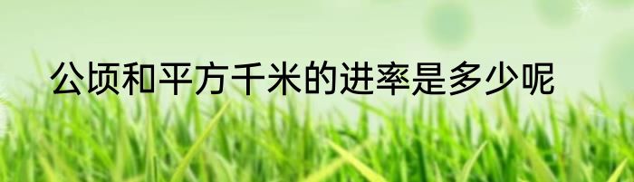 公顷和平方千米的进率是多少呢