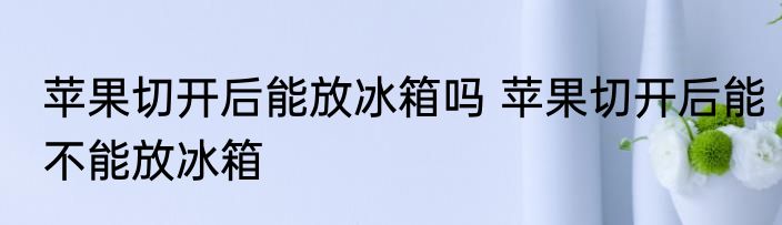 苹果切开后能放冰箱吗 苹果切开后能不能放冰箱