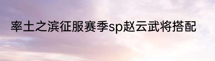 率土之滨征服赛季sp赵云武将搭配