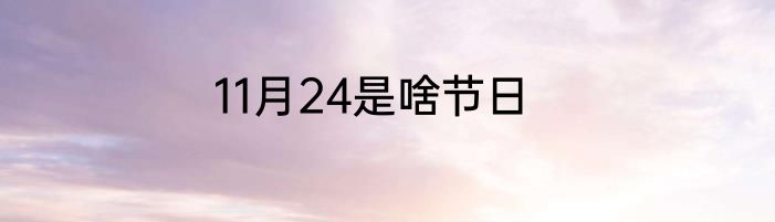 11月24是啥节日