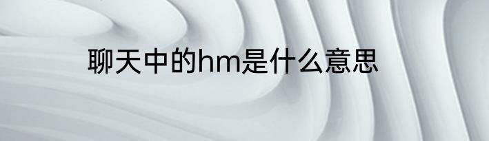 聊天中的hm是什么意思