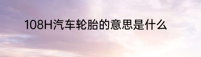 108H汽车轮胎的意思是什么