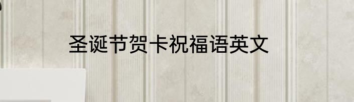 圣诞节贺卡祝福语英文