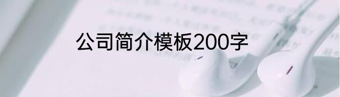 公司简介模板200字