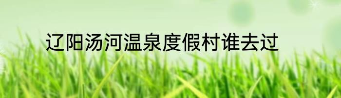 辽阳汤河温泉度假村谁去过