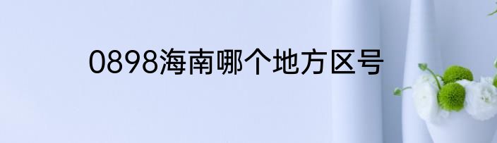 0898海南哪个地方区号