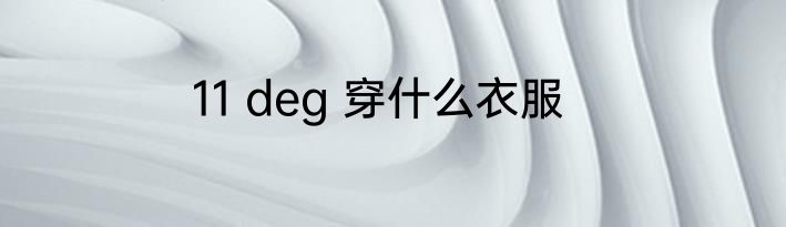 11 deg 穿什么衣服
