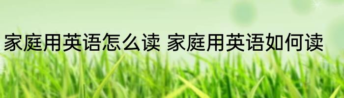 家庭用英语怎么读 家庭用英语如何读