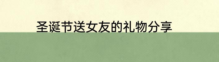 圣诞节送女友的礼物分享