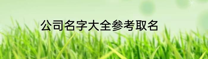 公司名字大全参考取名