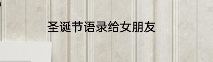 圣诞节语录给女朋友