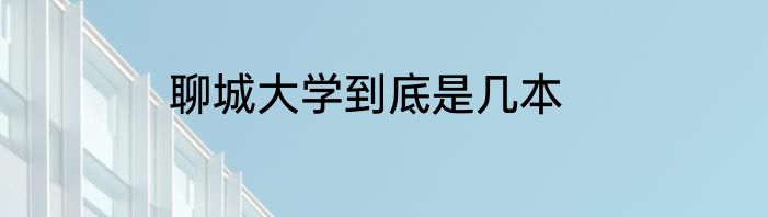 聊城大学到底是几本