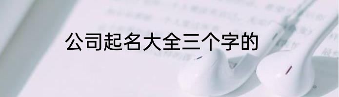 公司起名大全三个字的