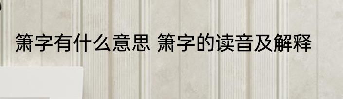 箫字有什么意思 箫字的读音及解释