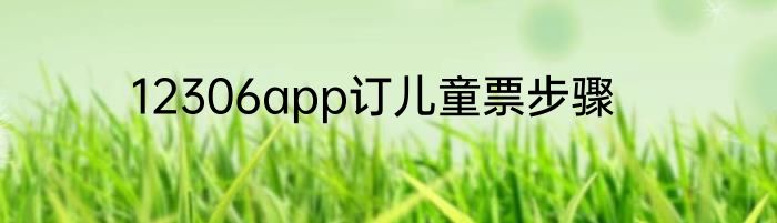 12306app订儿童票步骤