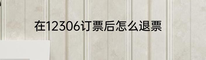 在12306订票后怎么退票