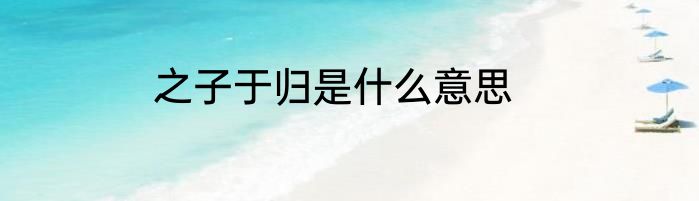 之子于归是什么意思