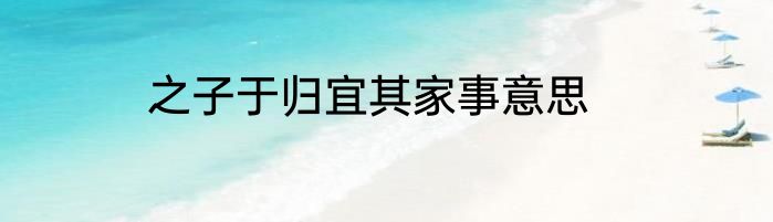 之子于归宜其家事意思