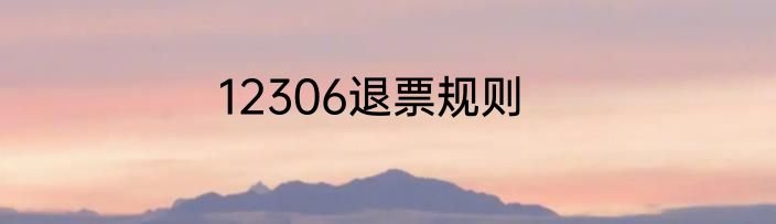 12306退票规则