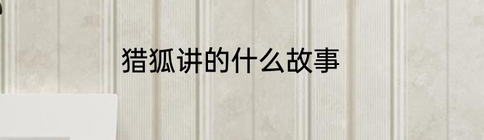 猎狐讲的什么故事